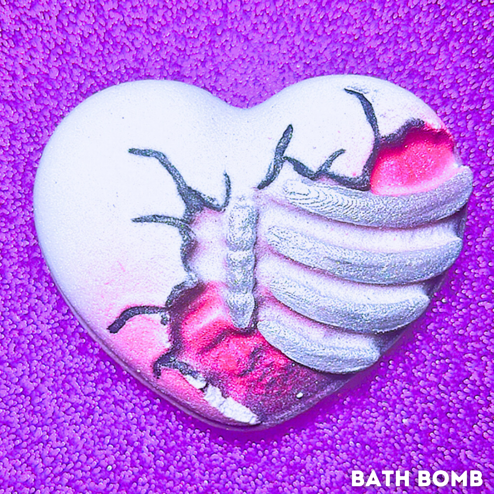 Posh Goth Skeleton Heart Bath Bomb