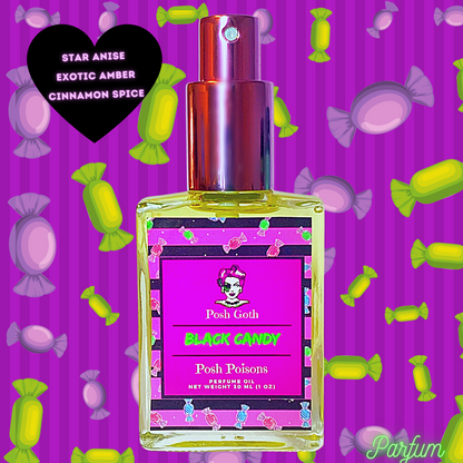 Black Candy Licorice Absinthe Scented Gothic 1oz Spray Perfume - Posh Goth - Gothic Perfume 