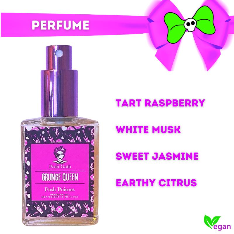 GRUNGE QUEEN Raspberry & White Musk Gothic Perfume 1 oz