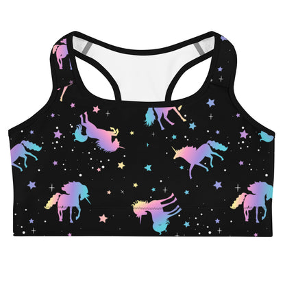 Death By Unicorn Goth Gym Sports Bra