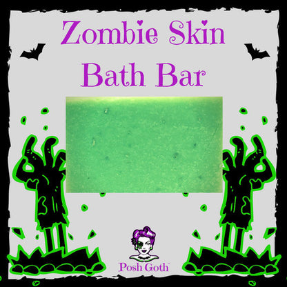 Zombie Skin Handmade Exfoliating Soap - Jasmine Lime Scented - All Natural - Posh Goth - Goth Soap 