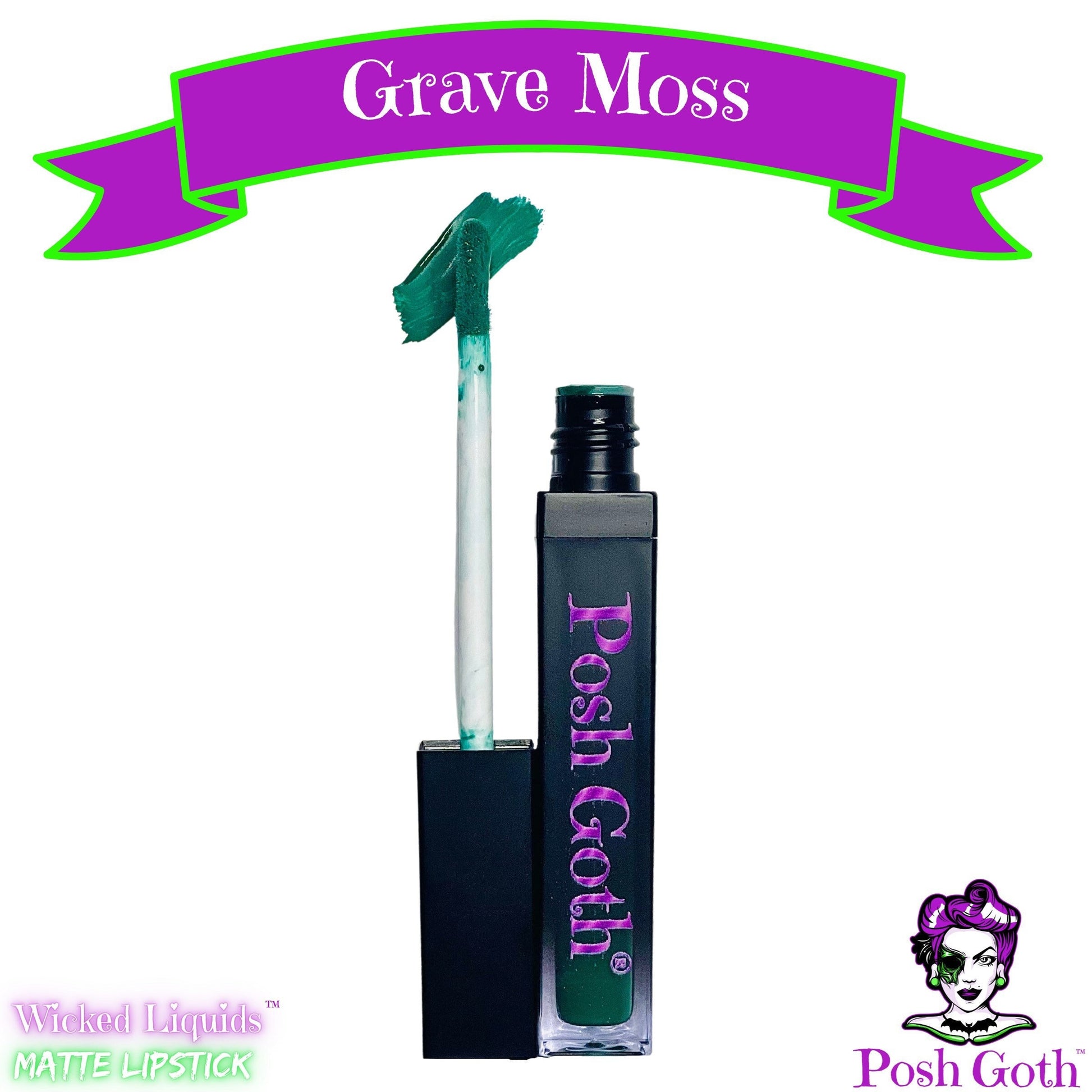 GRAVE MOSS Long-Wear Wicked Liquids™ Vegan Matte Green Lipstick - Posh Goth -  