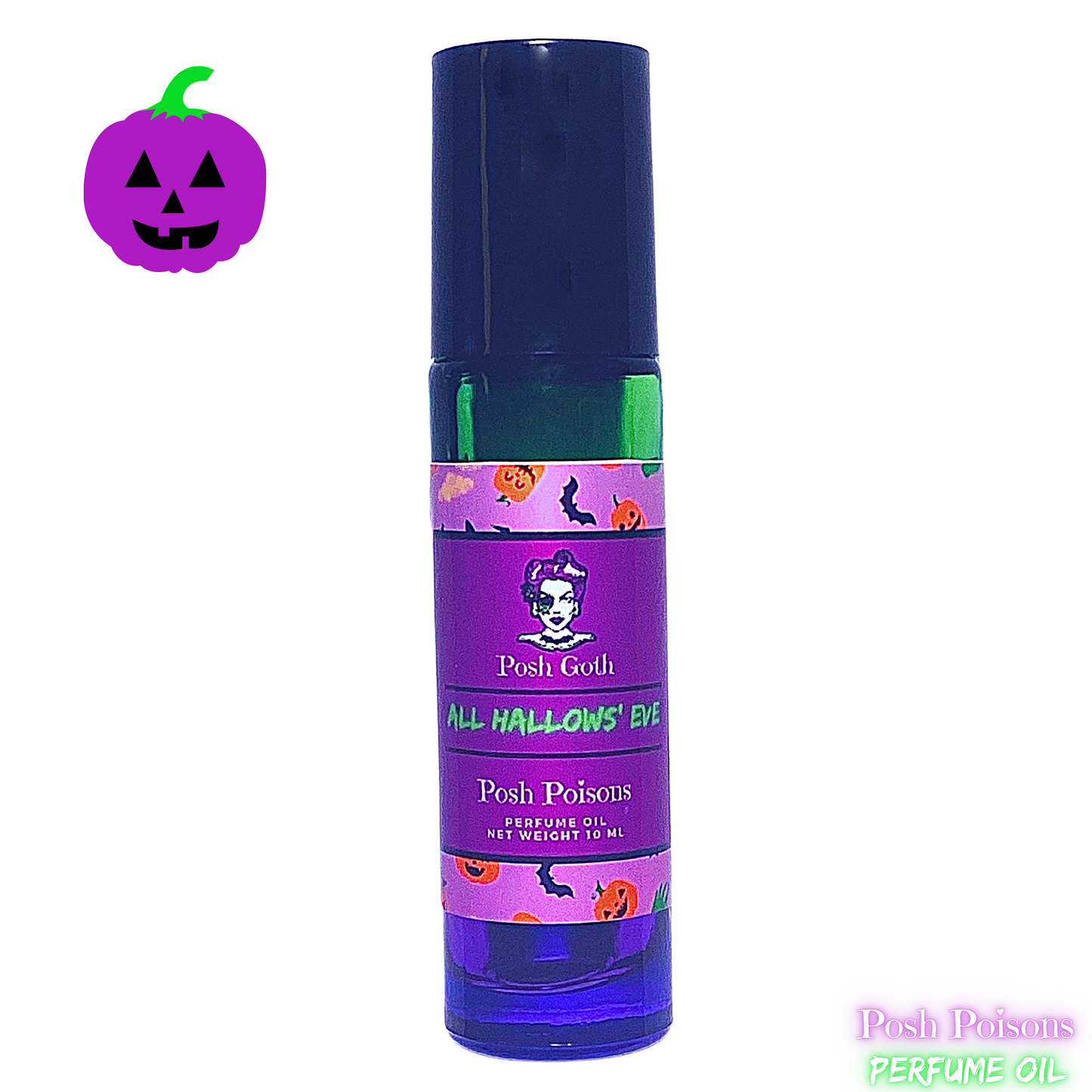 All Hallows' Eve Pumpkin Scented Gothic Perfume 10 mL roll-on - Posh Goth - Goth Perfume 