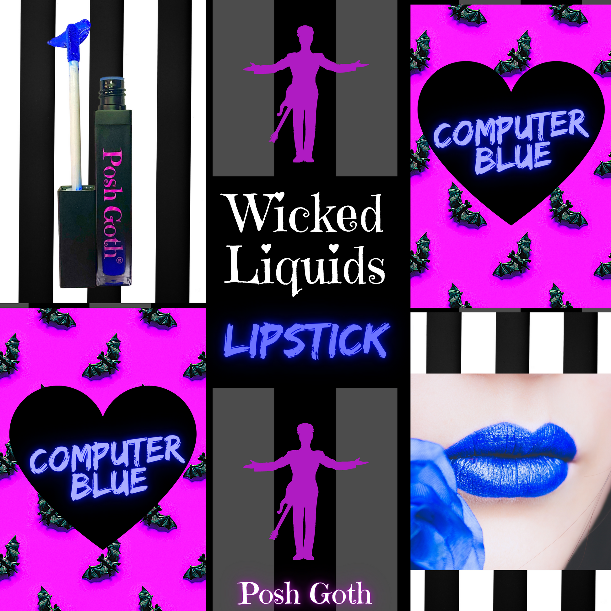 Computer Blue Goth Lipstick