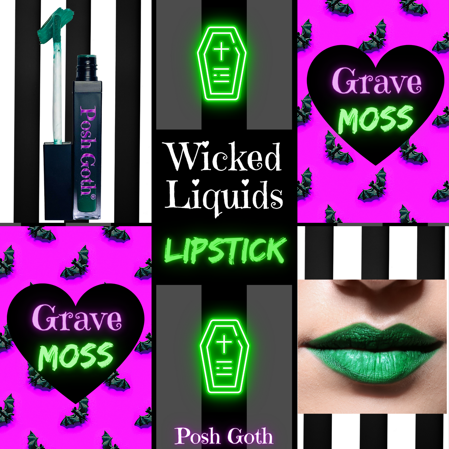 GRAVE MOSS Long-Wear Wicked Liquids™ Vegan Matte Green Lipstick - Posh Goth -  