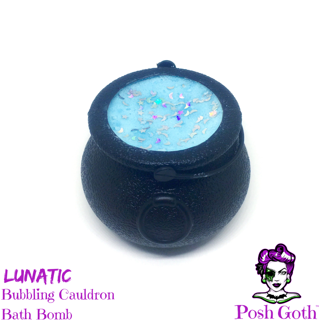 LUNATIC Fruity and Floral Scented Bubbling Cauldron Bath Bomb by Posh Goth - Posh Goth - Gothic Soap 