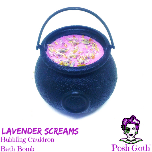 Bubbling Cauldron Bath Bomb in LAVENDER SCREAMS Scent by Posh Goth - Posh Goth - Goth Soap 